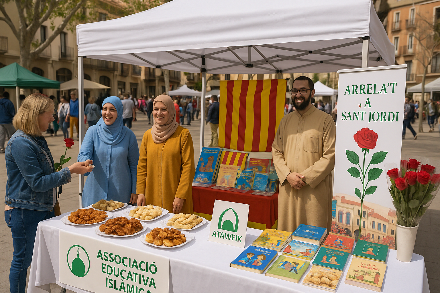 🌹 L’Associació Cultural Islàmica comparteix tradició i convivència per Sant Jordi🌿